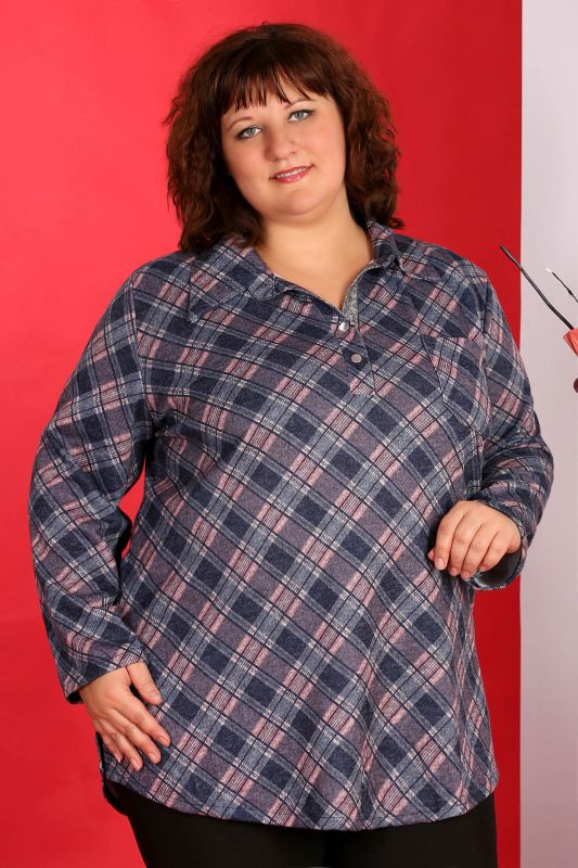 Blue and pink plaid shirt