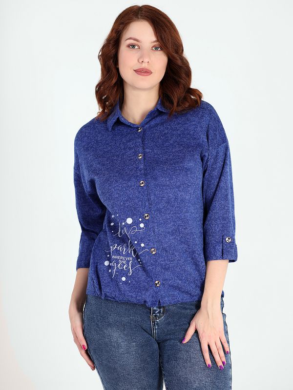 Blue women's shirt in large sizes
